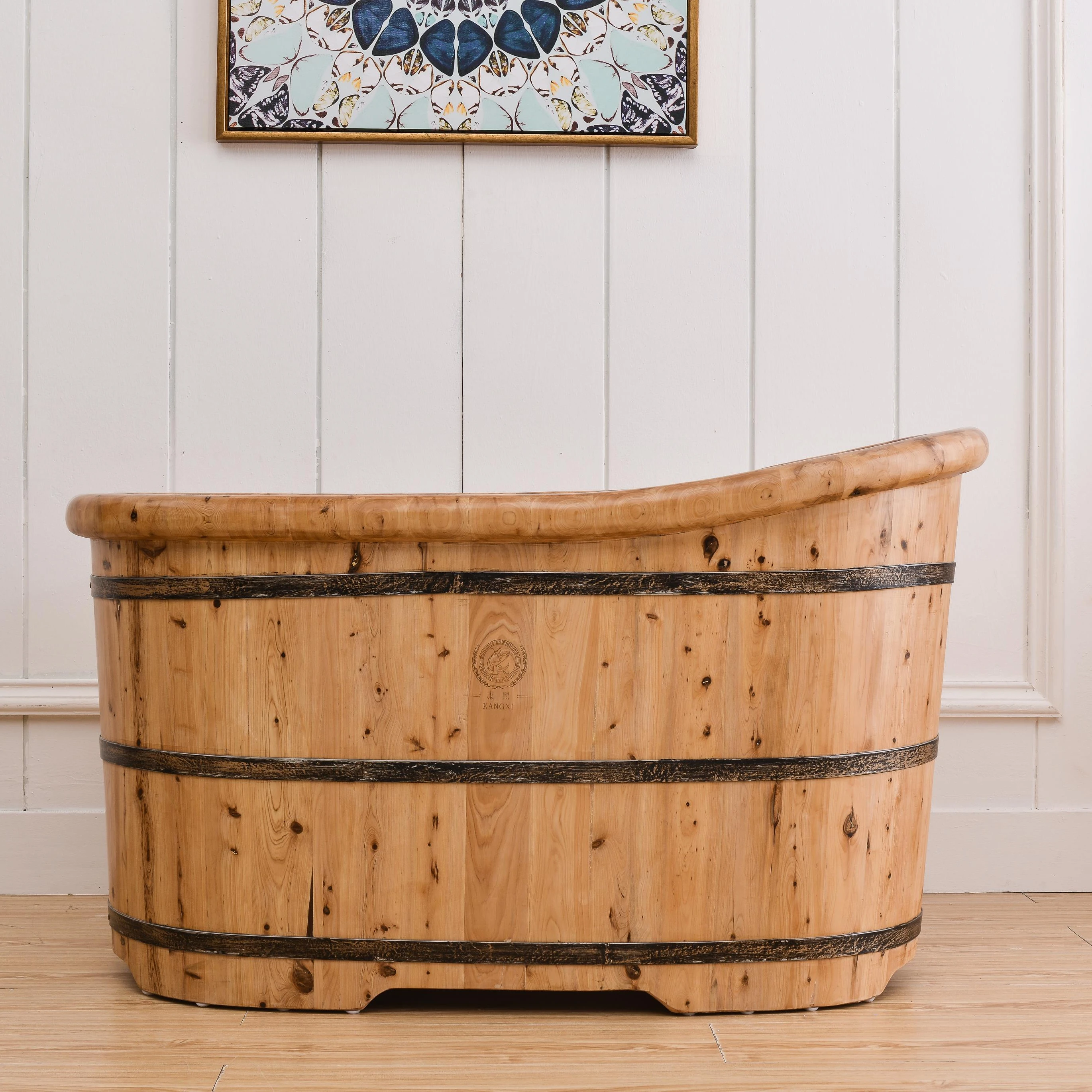 
140cm 55inches freestanding tub Japanese hinoki Wooden Bathtubs portable hot tub hot sale 