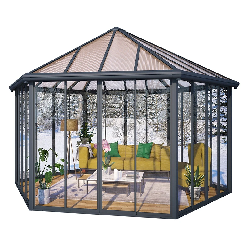 Wholesale Direct Sales Four Season Sunroom Glass Kit Prefabricated Aluminum Glass Conservatory Sunroom