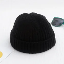 HT-0893 Autumn Vintage Quality Cotton Womens Knitted Winter Hats Hip Hop Dome Men Casual Melon Cap Winter Fisherman Hat