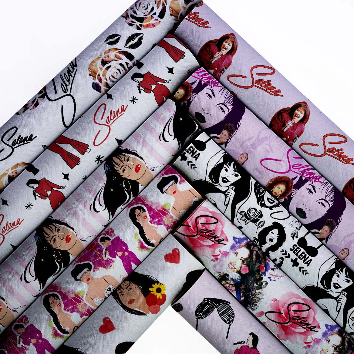 136*30cm Vinyl Sheets Faux Synthetic Leather Fabric Sheets Printed Vinyl Leather for Hair Bow Bags Shoes Crafts Material L13781