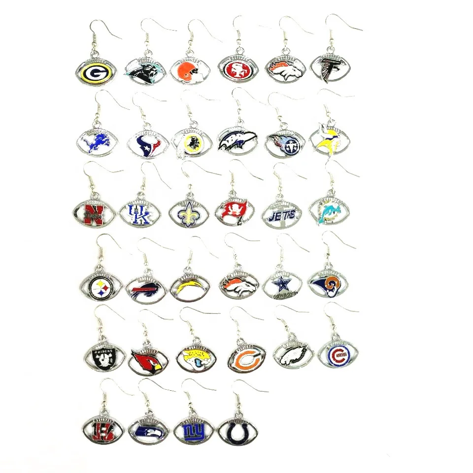 
ER190178 OEM Wholesale Cheap All 32 Football Teams Jewelry NFL Earrings 