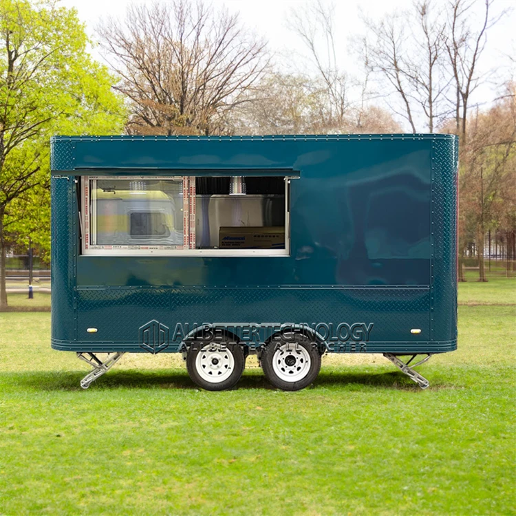 Fully Equipped Mobile Kitchen Bbq Food Truck Shop Restaurant Pizza Lemonade Big Shipping Container Food Trailer For Sale