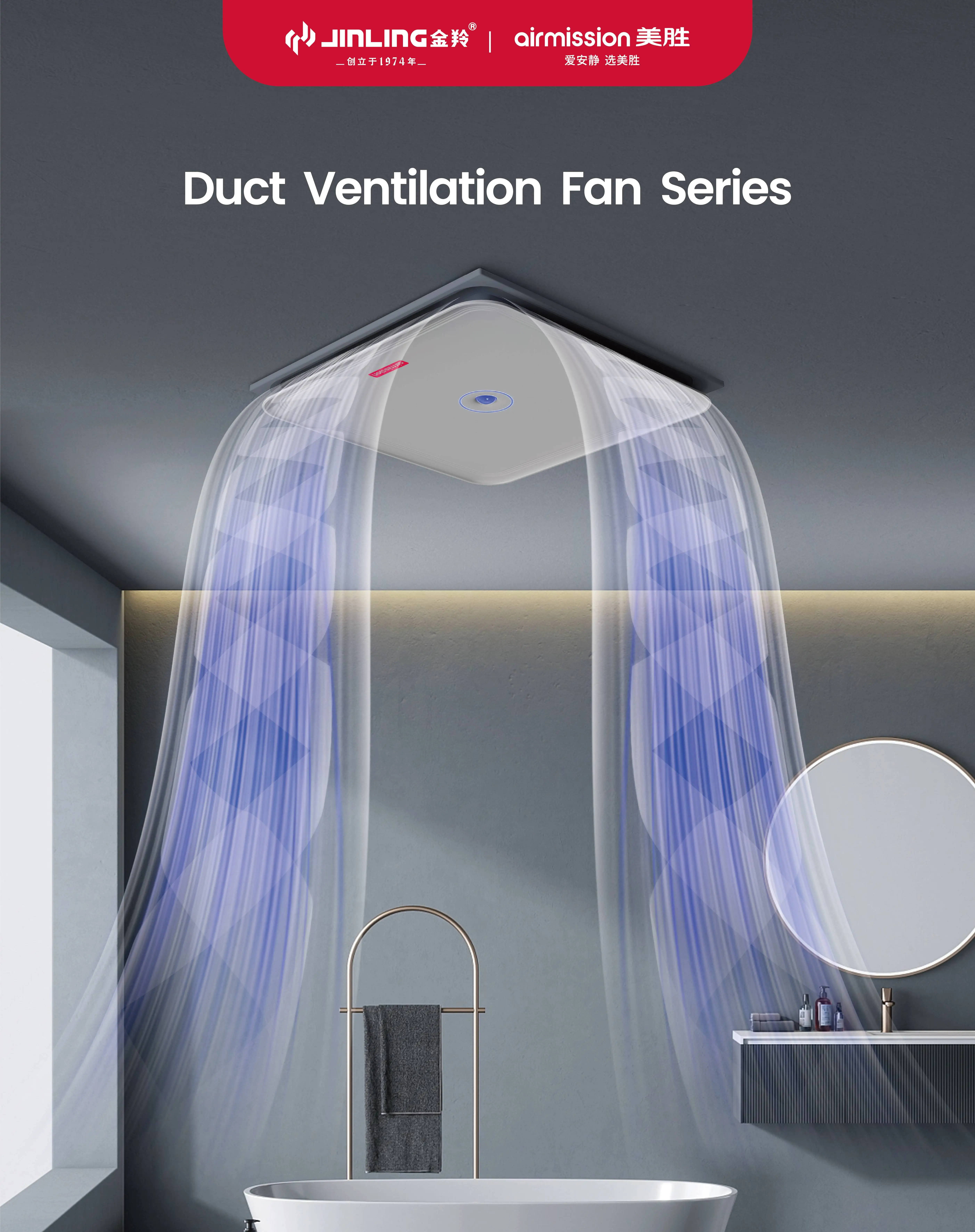 Ceiling Bath fan Duct Connecting Toilet Ventilation Human Body Sensor Bathroom Exhaust Fan