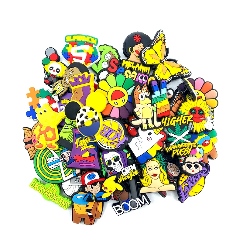 custom shoe charm lookalikes designer anime croc charms bad bunny jibbits for crocks Shoe Decorations bling luxury croc charms l