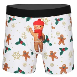 Индивидуальные Рождество, рисунок «Имбирный пряник» человек цифровая печать мужские боксёры-брифы полиэстер; Удобные и пропускающие воздух мужские трусы