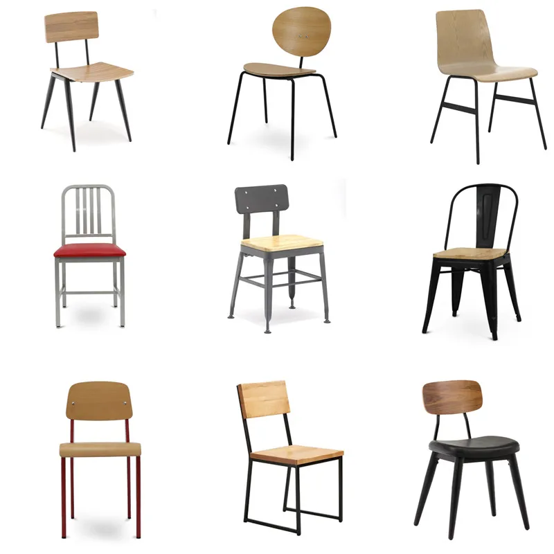 industrial stackable iron cafe chairs metal restaurant furniture chair manufacturer