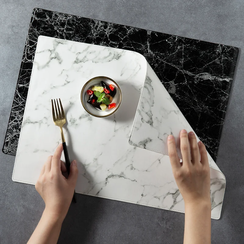 Custom  Double Leather Placemats  Black Place mats Dinner Table Cloth Mat