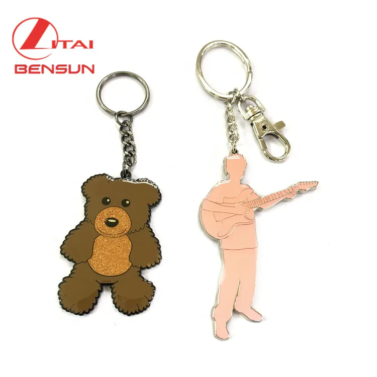 OEM Manufacturer Custom sublimation Metal key chains Cartoon Enamel Animal Keychain rings