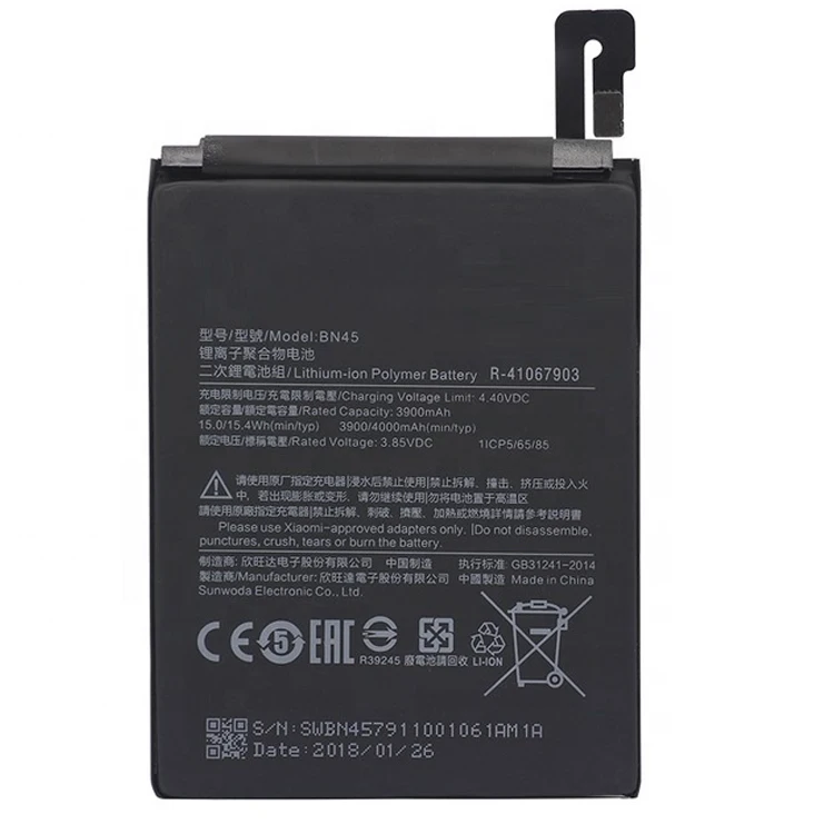 Professional 4000mAh BN45 Mobile Phone Lithium Battery Storage Rechargeable Batteries For Xiaomi Redmi Note 5 Hongmi Note5