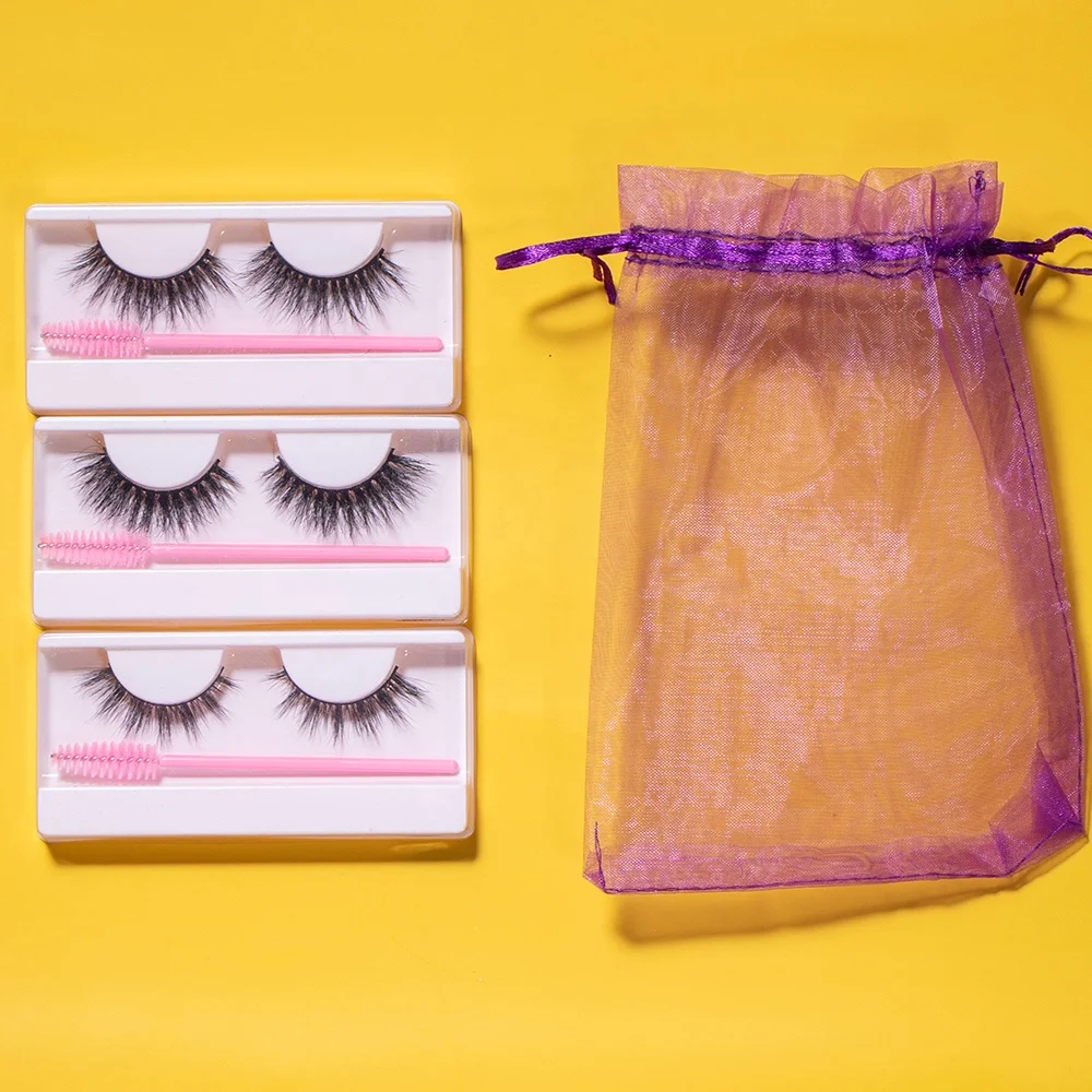 Themis Wholesale Reusable Natural 3D Mink Full Strip Eyelashes Bulk Buying Fluffy Lash Bags With Logo