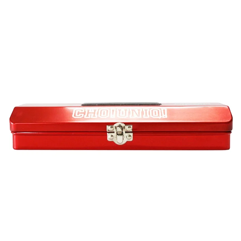 Rectangular iron box wholesale custom multi-function red hardware tool storage box custom tin box with lid