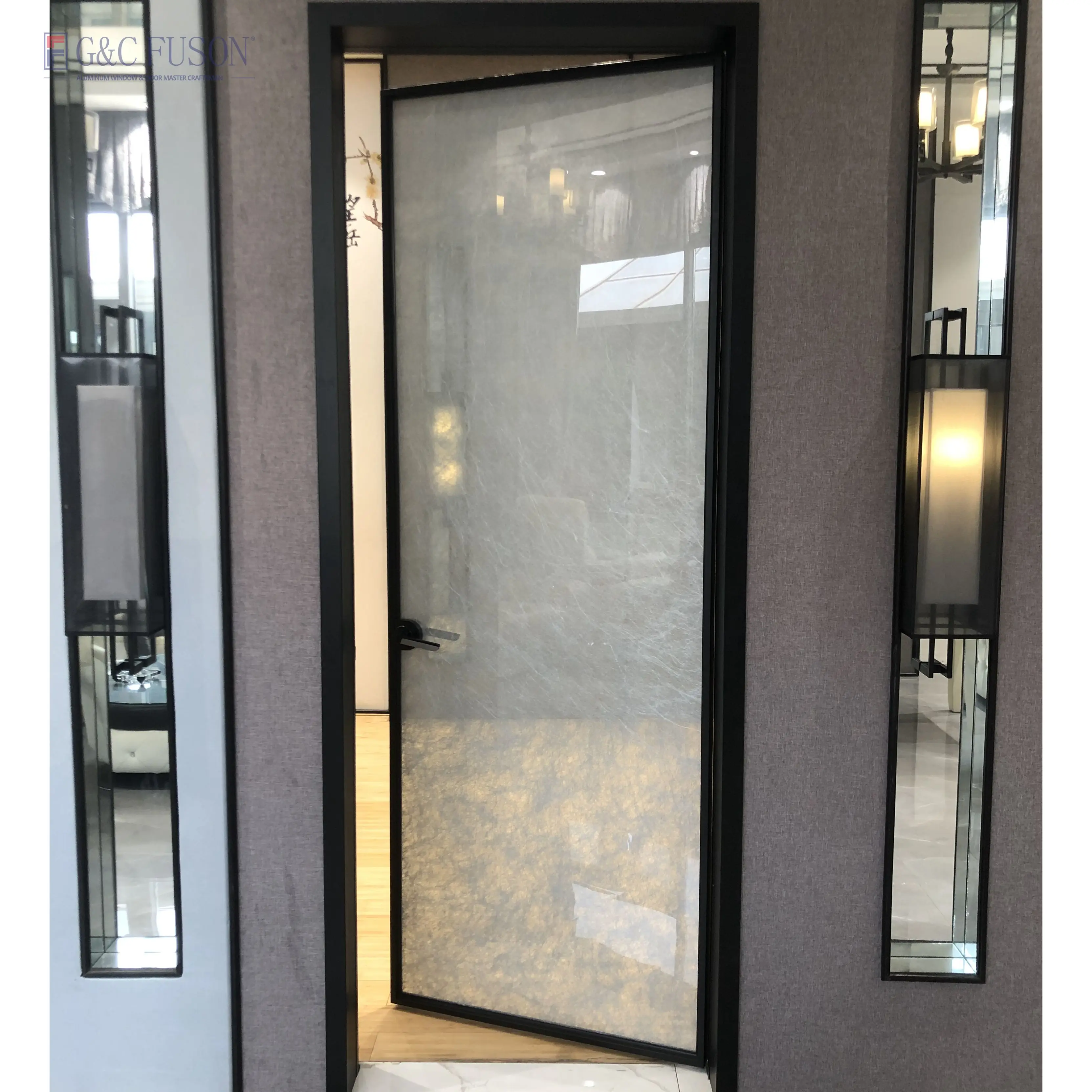 USA Market Professional Bathroom Tempered Glass Door Interior Casement Door And Aluminum Frame French Door With Glass