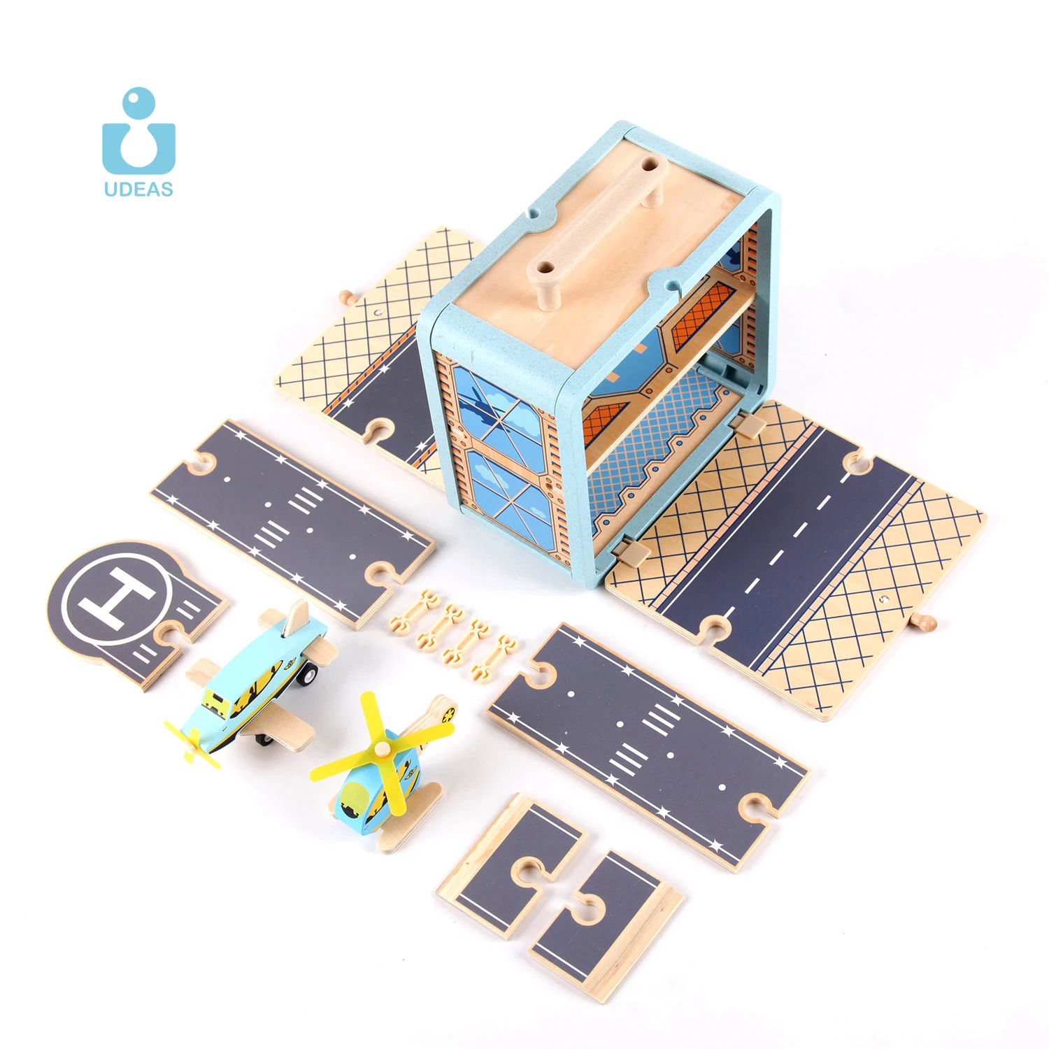 UDEAS оптовая продажа DIY сборная Строительная игрушка для детей деревянный самолет трек игрушки