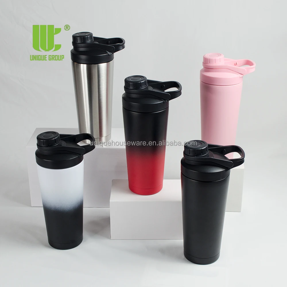 25oz Shaker Bottle Stainless Steel Water Bottle and Protein Powder Container Shaker Reusable Gym Water Bottle