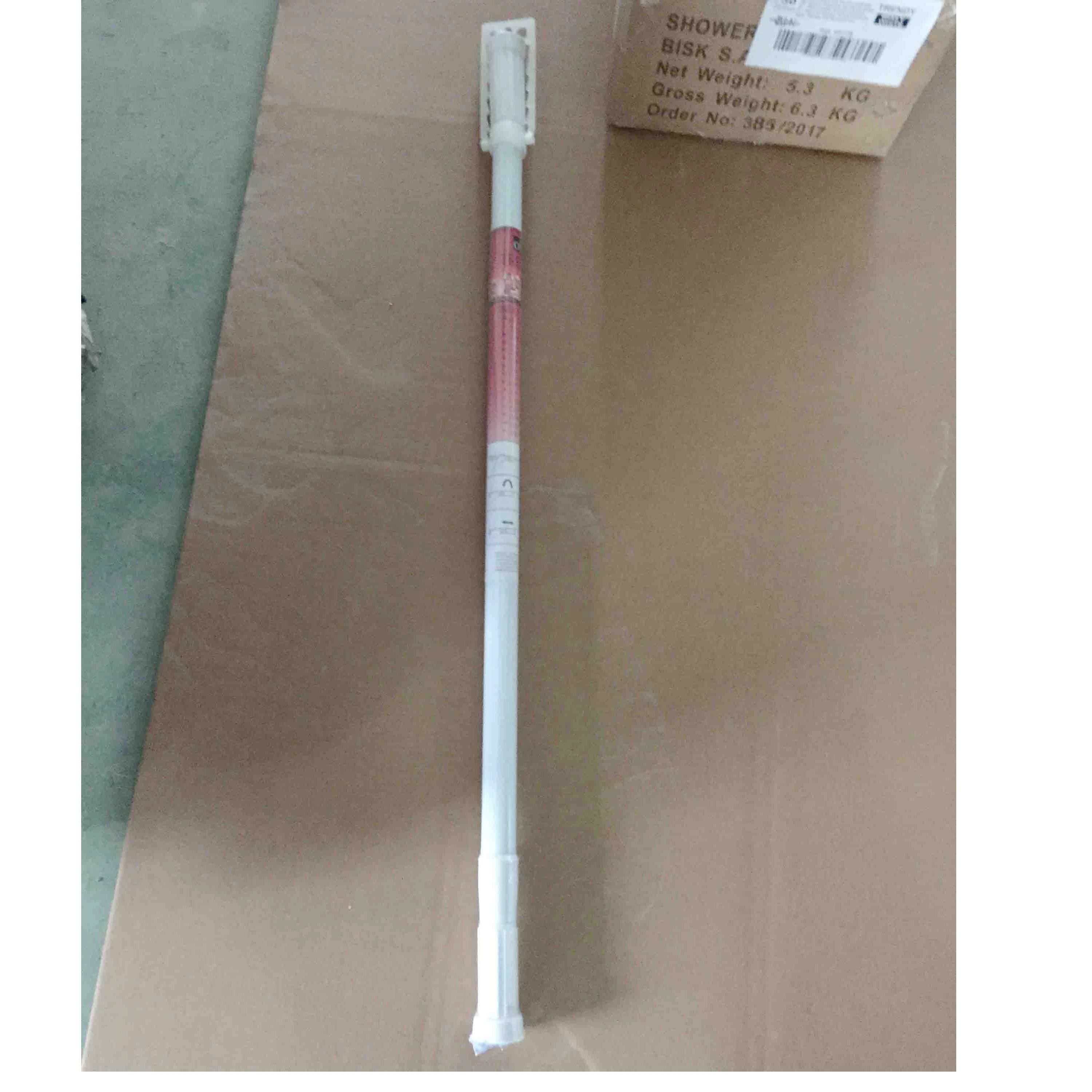 Aluminium extend-retract Straight Shower curtain rod Shrinked Polybag packing