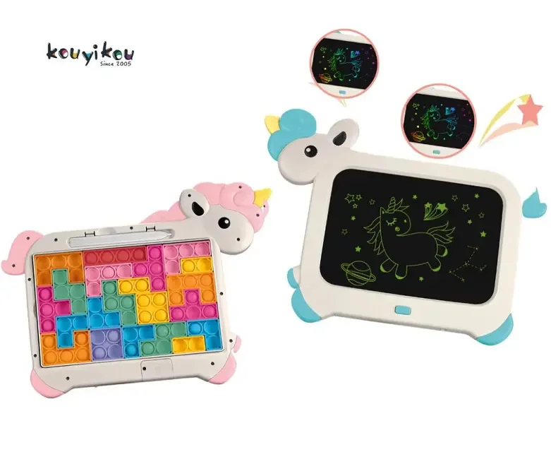 DIY доска для рисования 8 5 дюймов Единорог стираемый Doodle LCD планшет умная со строительными блоками обучающая игрушка