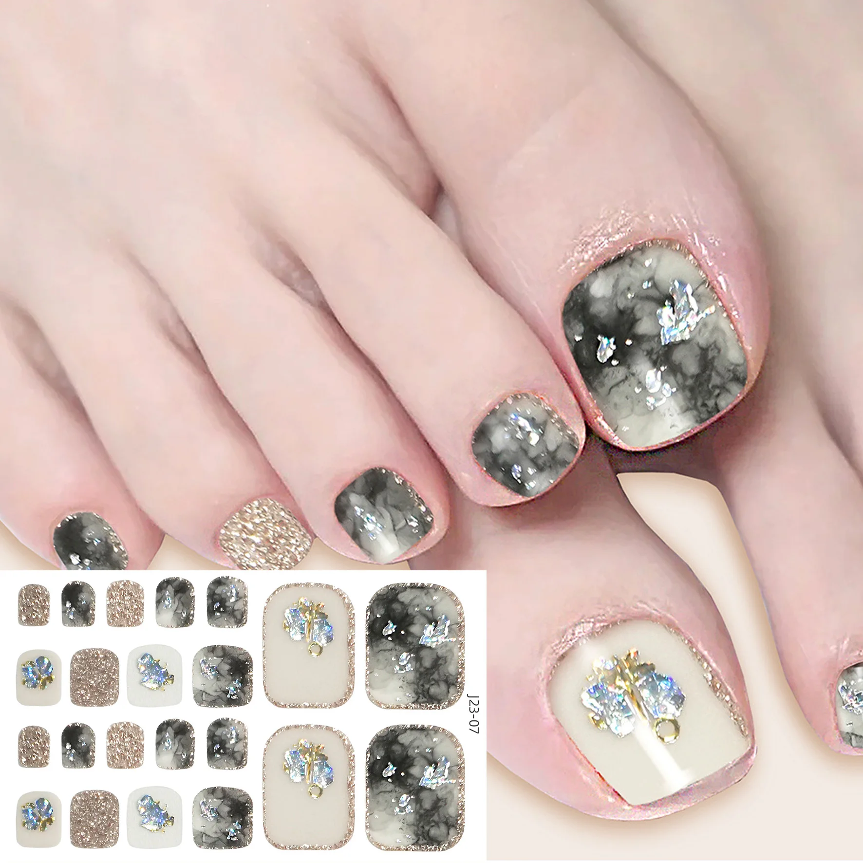 Cured Lamp Semi-cured New Gel Toe Nail Stickers Adhesive Toe Nail Wraps Nail Polish Sticker