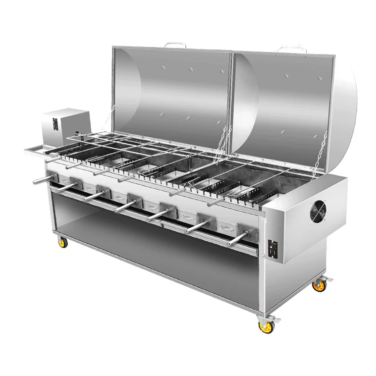 Commercial rotating BBQ Grill machine barbecue machines  large charcoal BBQ Grills