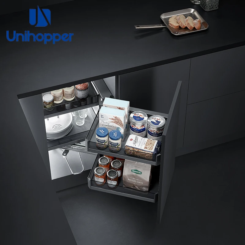 Многофункциональная мягкая закрывающаяся кухонная фурнитура uniщается от производителя выдвижная корзина