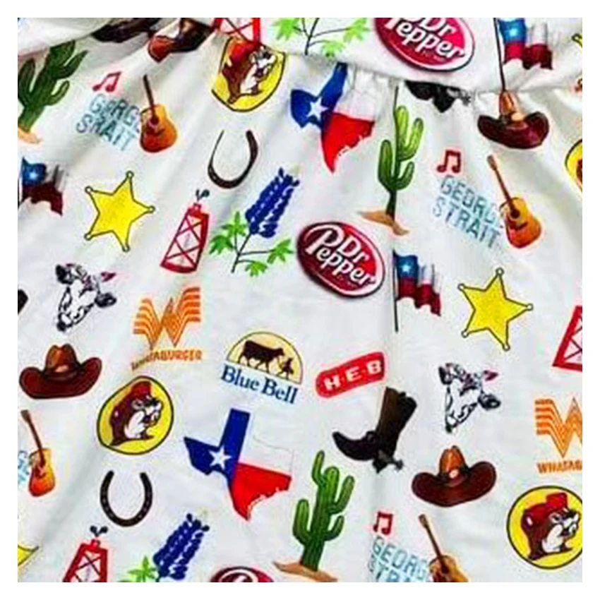 The factory outlet Texas cowboy themed design digital breathable knitting single 100% cotton terry printed fabric for babies