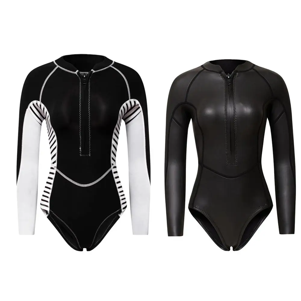 2MM Neoprene Wetsuit Women Long Sleeve Scuba Diving Wet Suit Swimsuit Rash Guard Wetsuit for Surfing Swimming Diving Suit