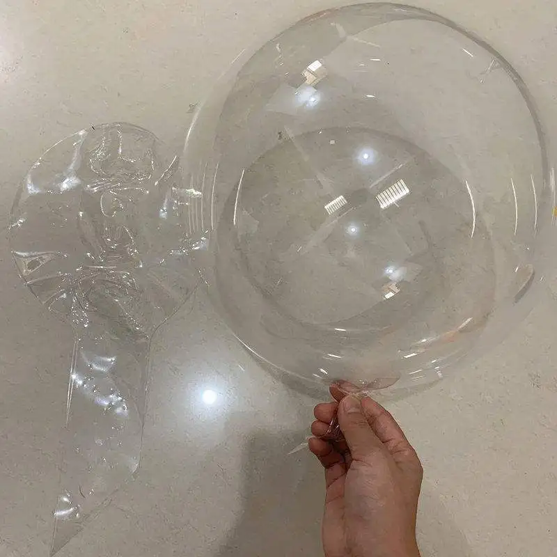Hot Selling 18/24/36 Inches Pe/Pvc Transparent Bobo Balloon Clear Round Bobo Plastic Bubble Balloon for Party Decor