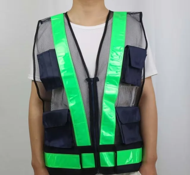 HBC Customized High Visibility Work Vest Safety work wear men Roadway Reflective Work Clothes Vest
