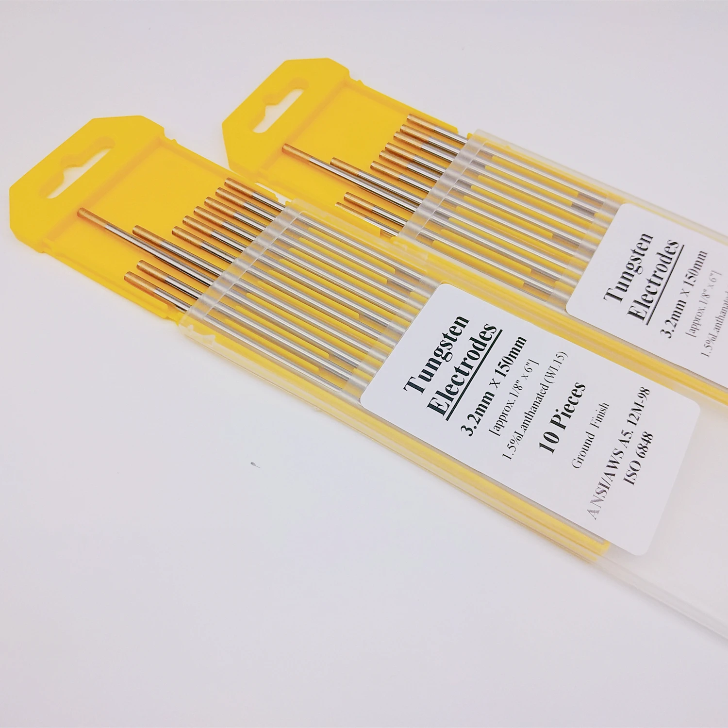 Tungsten Electrode (Gold, WL15) 3.2 x 150mm 10-PK For Tig Welder And Tig Welding Machine