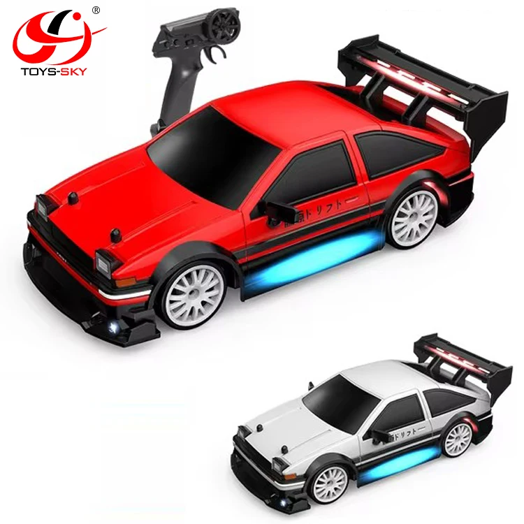 1:24 2.4GHz AE86 Remote Control Toy Vehicle RC Mini Drift Car Racing Game Drifting Speed Model with LED Light and Drift Tires