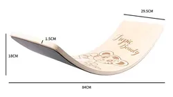 Kid Natural Wooden Yoga Balance Board Curvy Board With Tiger Pattern