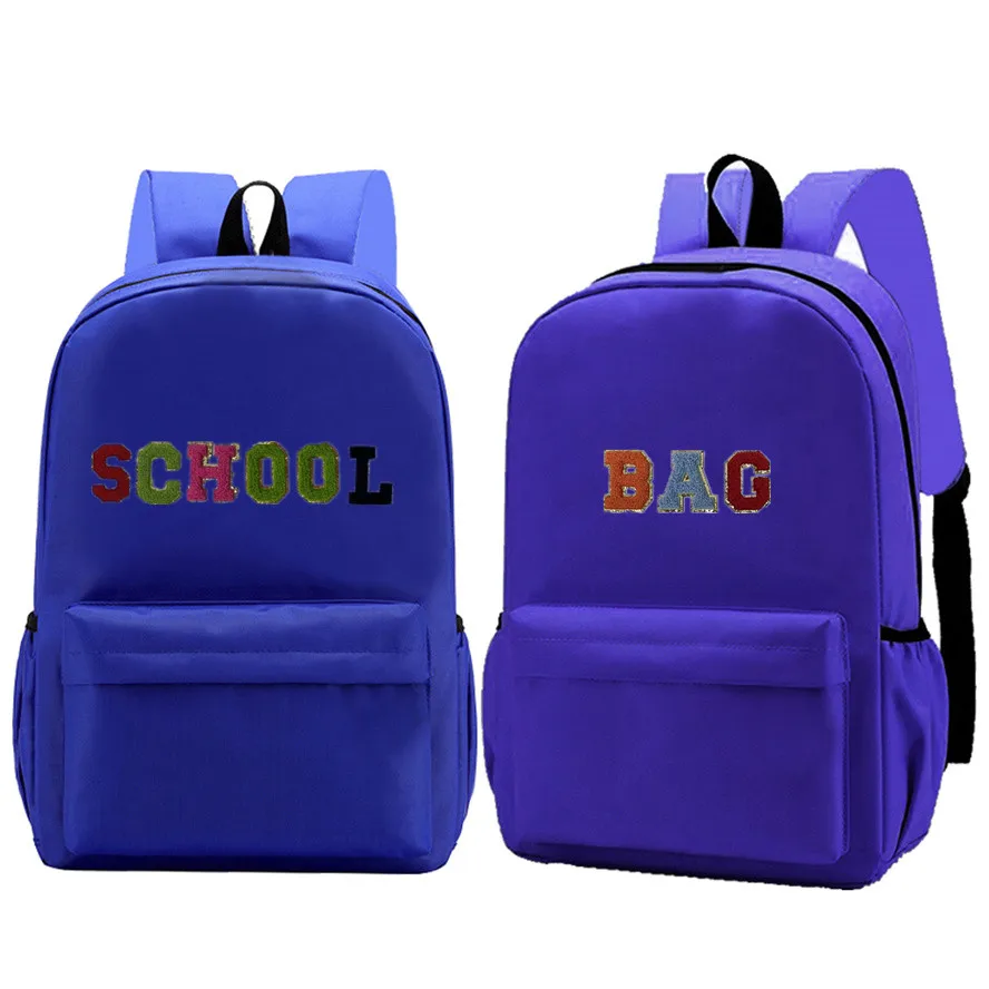 Mochilas Escolares Custom OEM Embroidery Towel LOGO Children Students Teenager School Backpack School Bags for Boys Girls