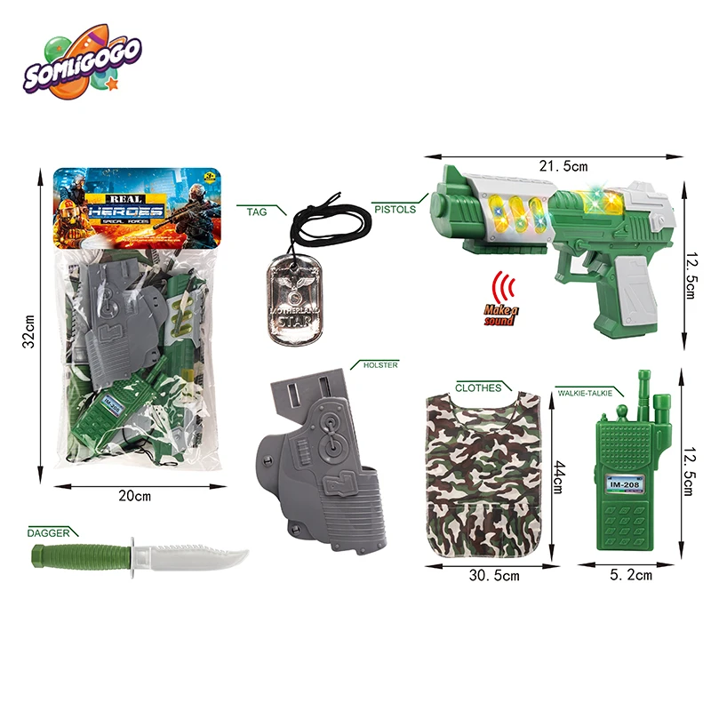 SL Children Halloween Role Play Simulation Military dress up Army Pretend Play Plastic Toy Set