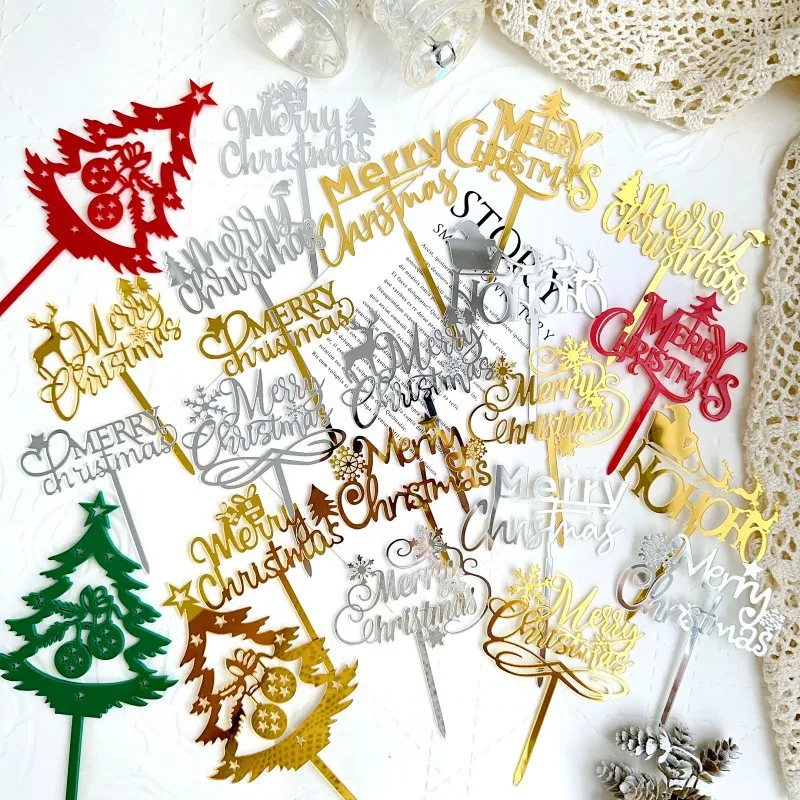 Wholesale INS style Christmas decoration acrylic cake topper Christmas cake decoration party supplies