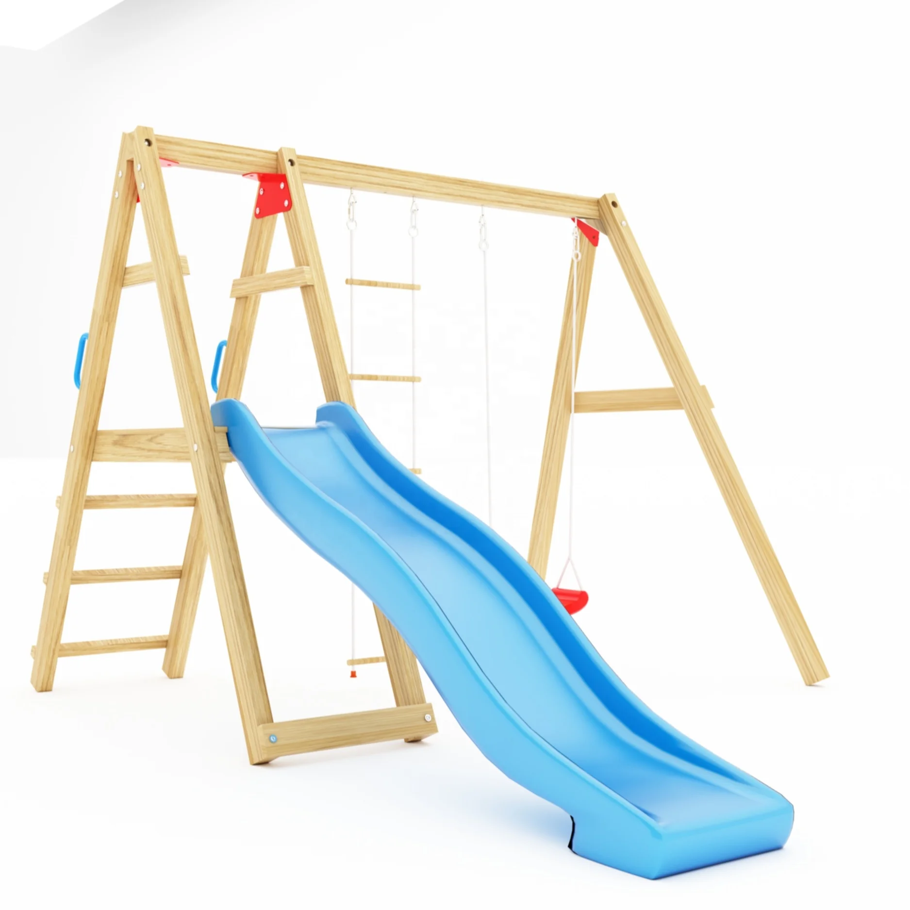 High Quality Outdoor Swing Set Climb Frame with Slide