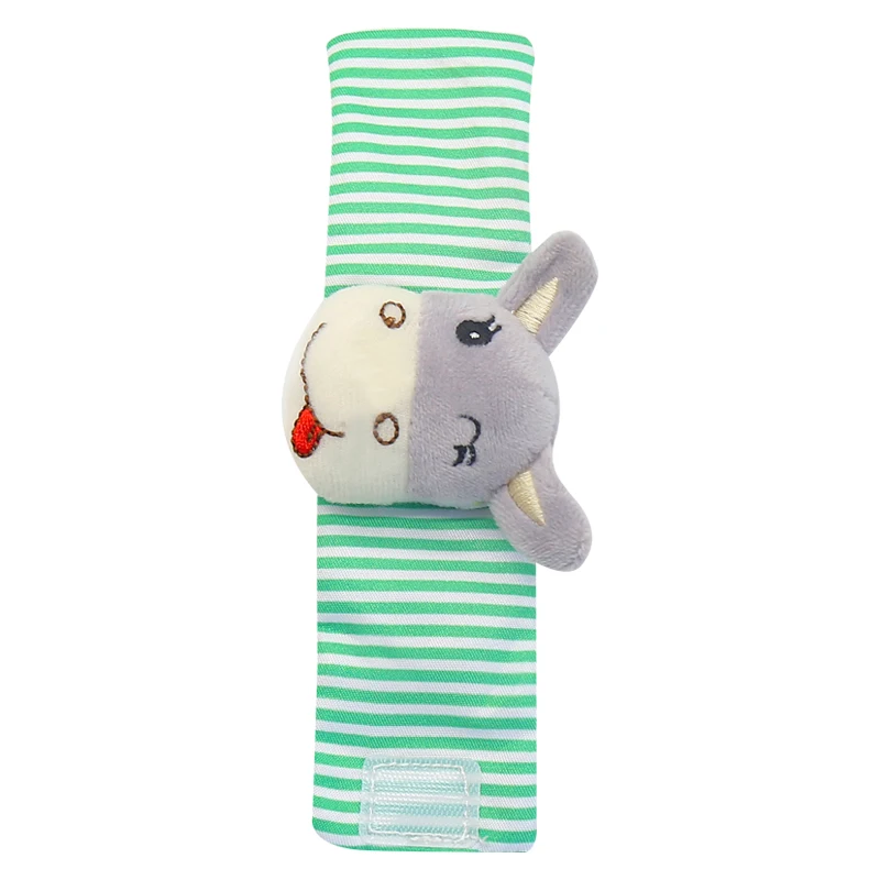 2021 new baby animal wrist strap socks baby animal watch strap with small rattle bell newborn toy