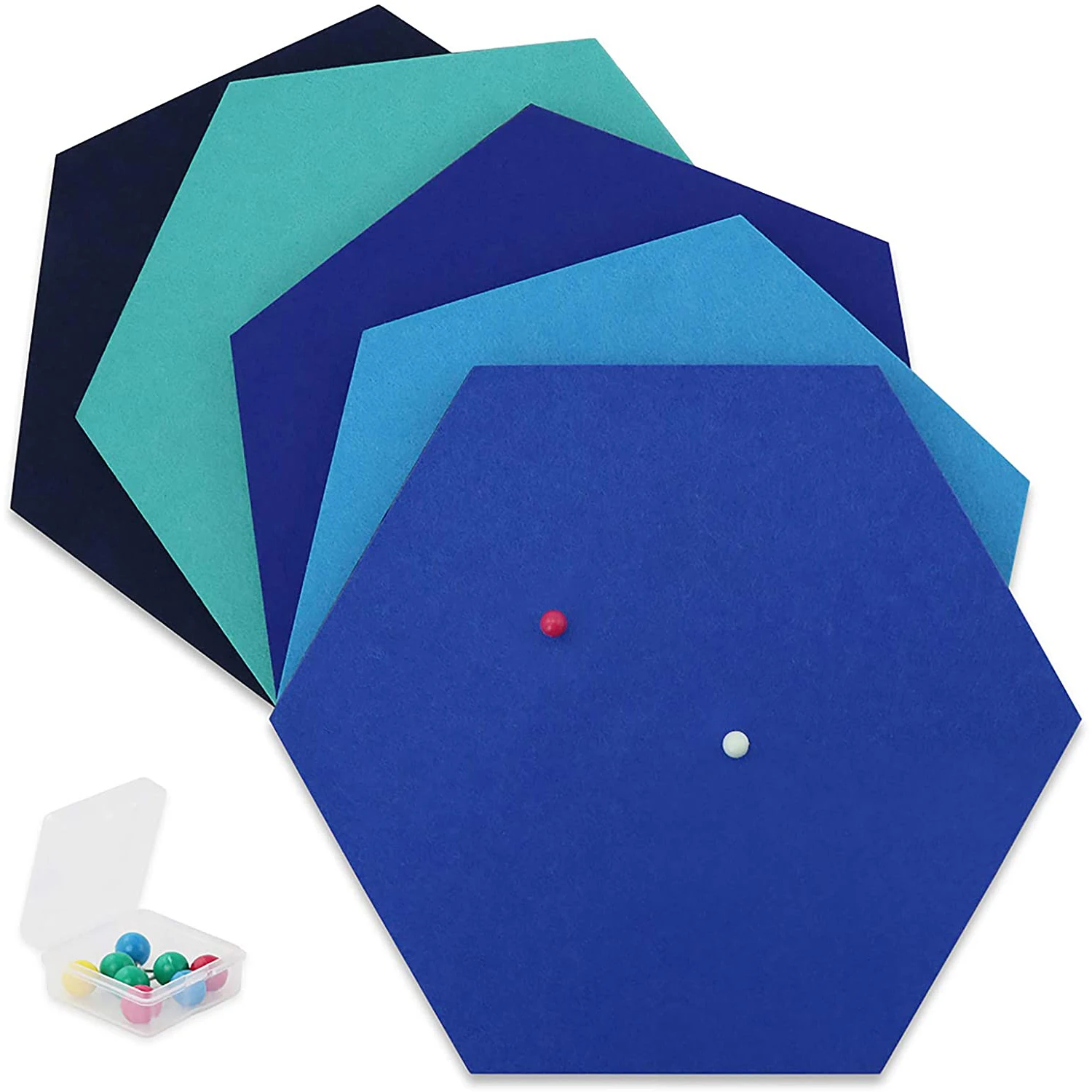 Hexagon Felt Board Tiles Self Adhesive Memo Bulletin Boards with Push Pins for Notes Pictures Office Home Decor