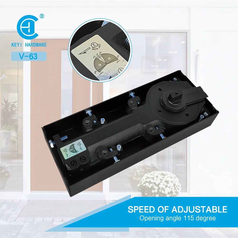 Wholesale glass door hydraulic floor hinge 2 speed adjustment door closer