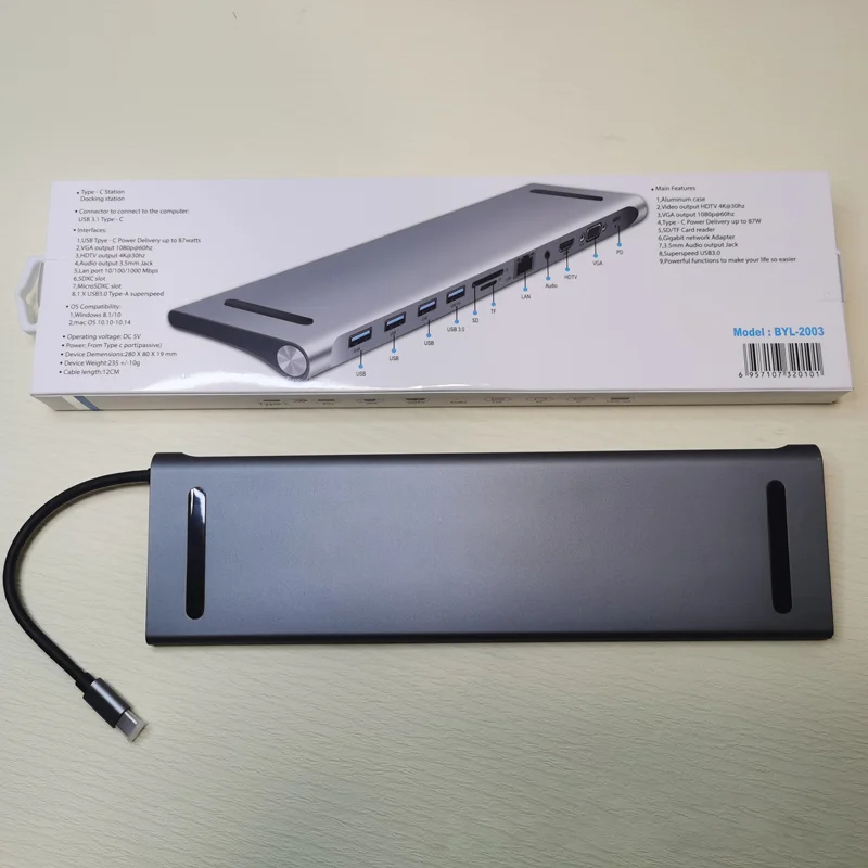 Type C To Usb 3.0 2.0  displaylink  Audio Adapter Power Usb c Docking Station Multiport Docking Station