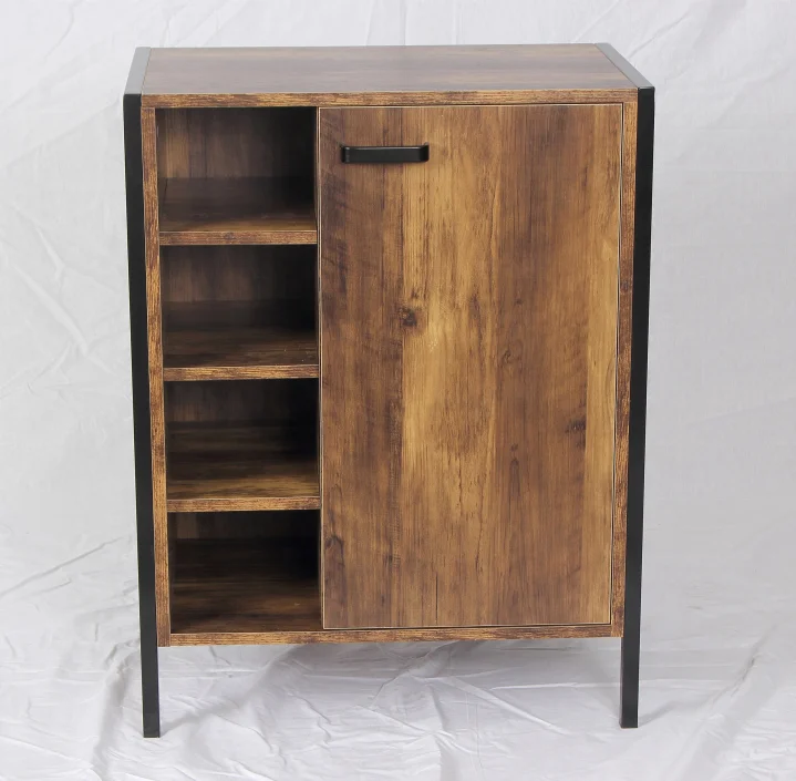 Wooden side  storage organizer sideboard cabinet with shelf modern design