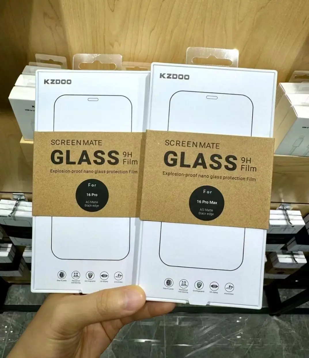KZDOO2.5D frosted 9H glass film for 16 15 14 9H anti-scratch mobile phone screen protective film 16 pro max