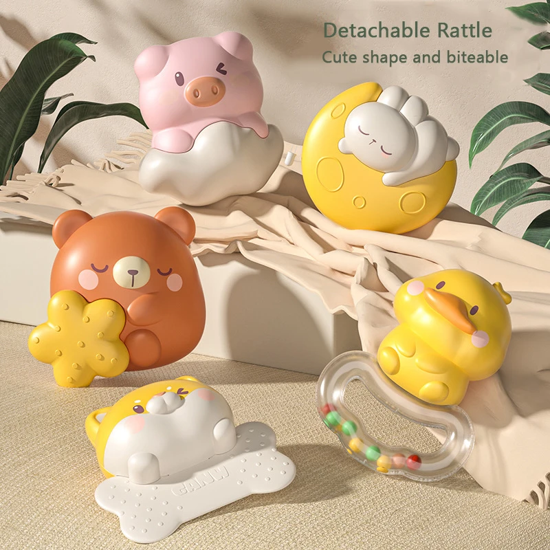 Cute Rabbit Rotating Hanging Bed Bell Baby Toy  Electric Lighting Nursery Toy Musical Mobile Bed Bell Toys for Baby