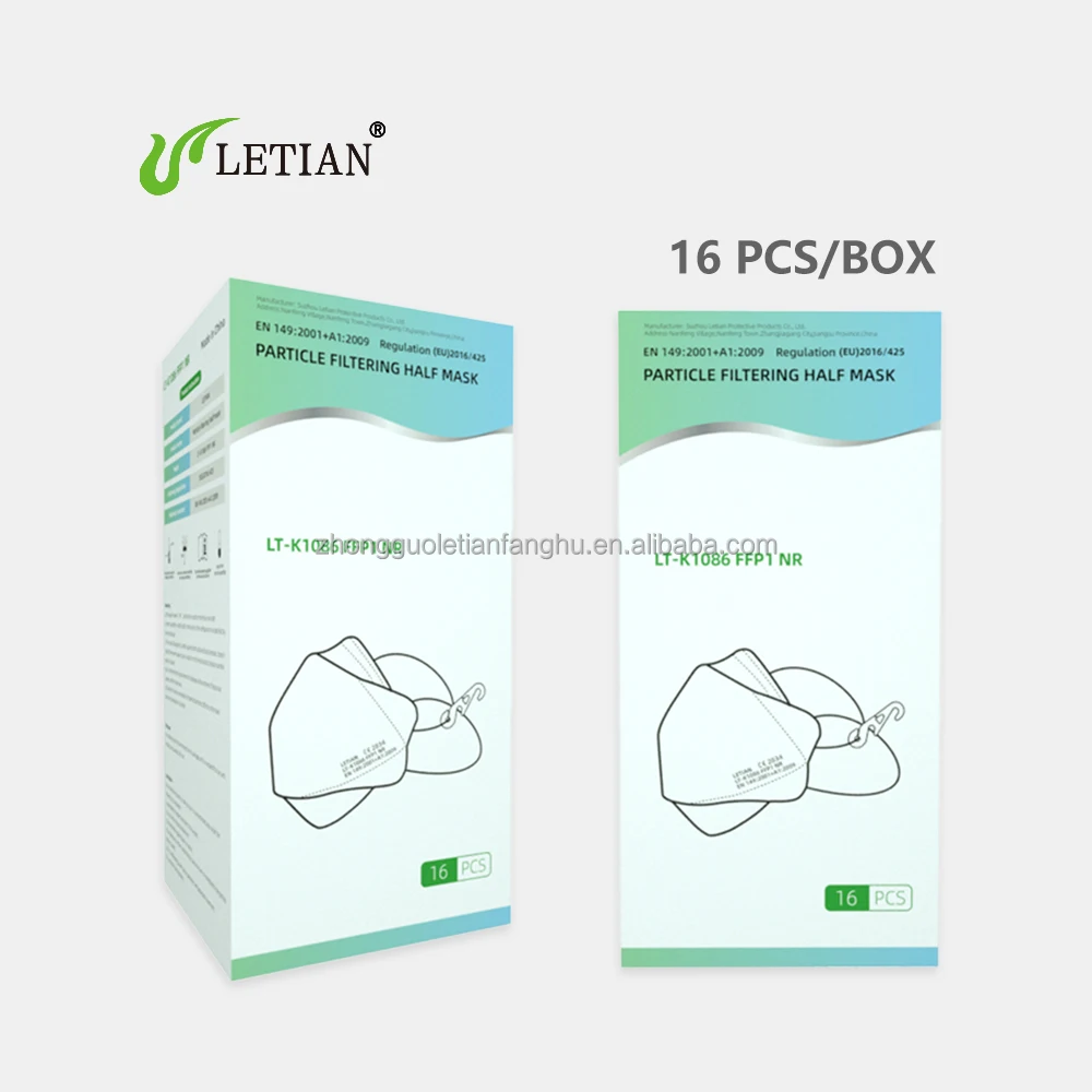 Letian CE En149 5ply  Earloop Custom mask FFP2 Filtering Particulate Respirator Half Colored Mask KN95 Mask