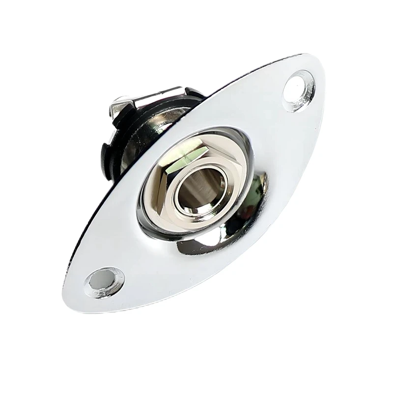 Donlis With 6.35 Jack Eye Guitar Jack Plate for Guitar and Bass In Chrome Color for Wholesale Guitar Spare Parts