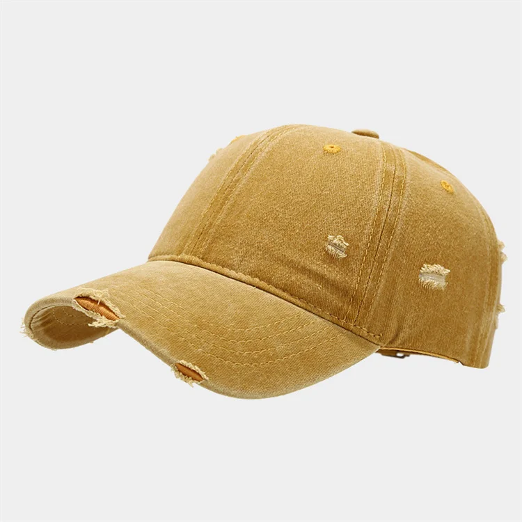 Wholesale Unisex Custom Embroidery Logo 6 Panel Stone Washed Cotton Baseball Cap Sporty Vintage Distressed Dad Hat for Men