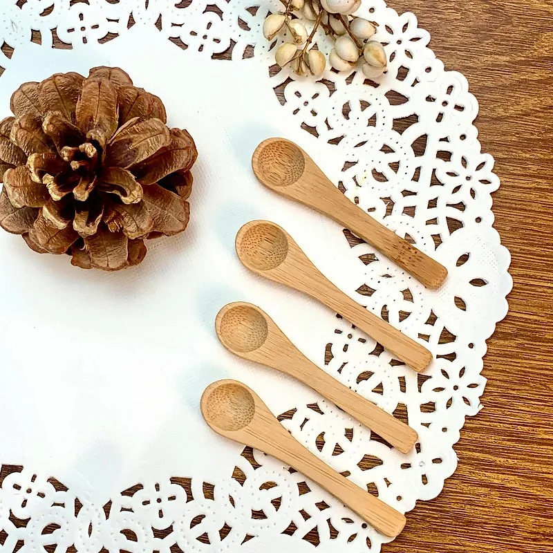 Measuring spoon engravable serving  powder scoops eco mini bamboo spoon