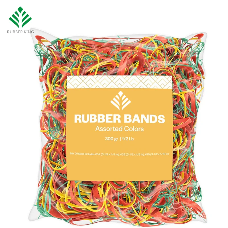 300g per bag assorted rubber bands color elastic rubber bands office band