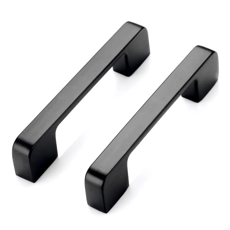 Aluminum Alloy Black Cabinet Handles American Style Kitchen Cupboard Door Pulls Drawer Knobs Fashion Furniture Hardware