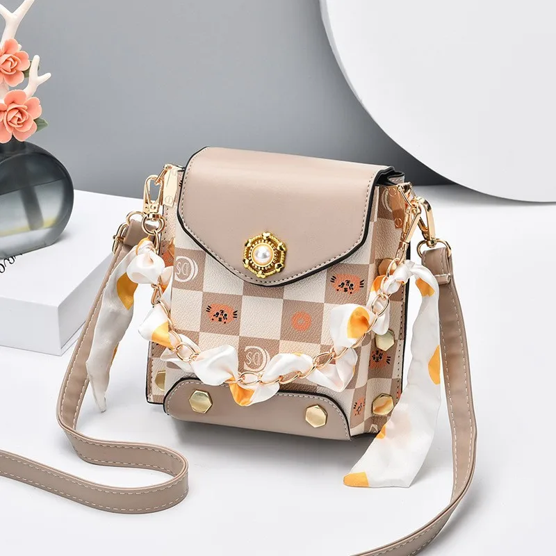 Pu Leather Phone Handbags Print Women Bags Shoulder Bag Fashionable  Ladies crossbody phone Bags