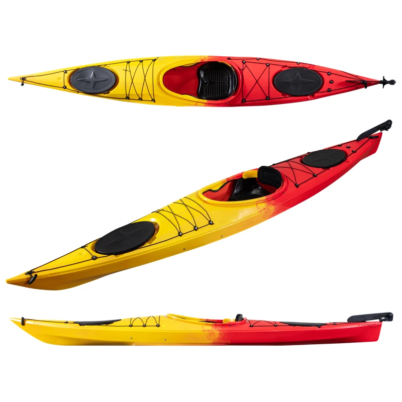 14ft sea kayak 4.2m Ocean Kayak Plastic Racing Kayak single canoe boat for sale