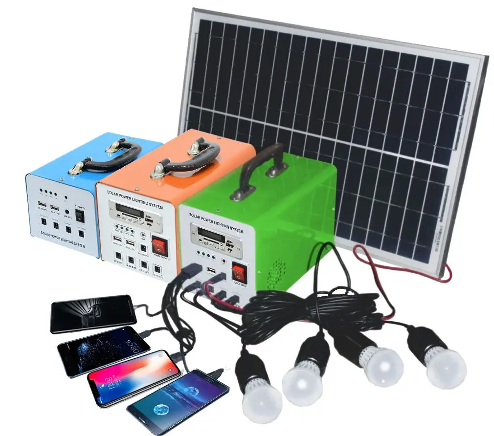 Solar system home mobile charging 10W solar led light kits solar panel system mini solar system for Africa solar energy system